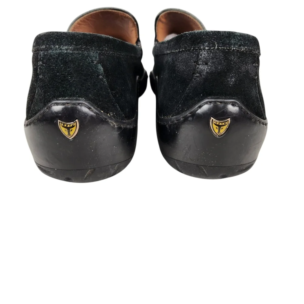 Michael Toshi Mach Black Suede Leather Driving Loafers Italian Mens Size 10